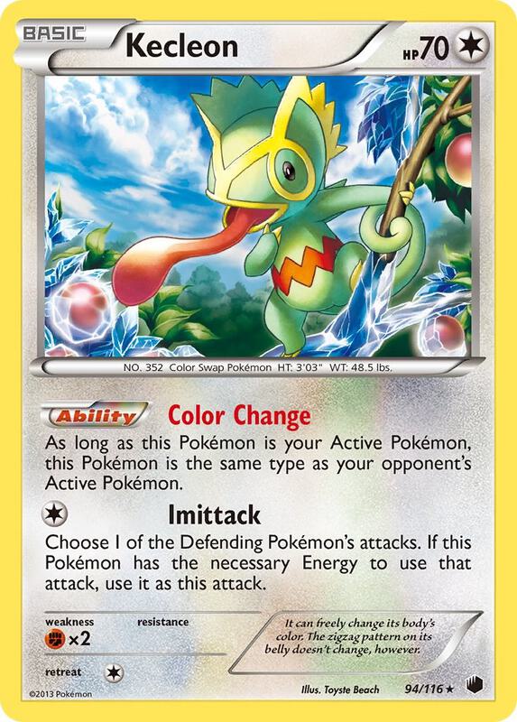 Kecleon Pokemon card from Plasma Freeze