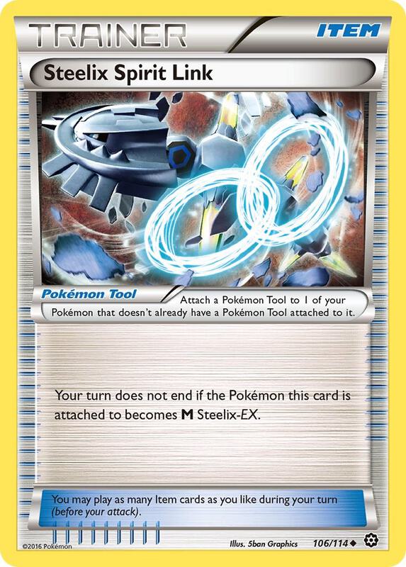 Steelix Spirit Link Pokemon card from XY - Steam Siege