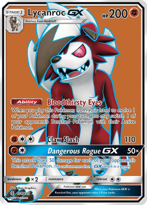 Lycanroc GX (Full Art) Pokemon card from SM - Guardians Rising