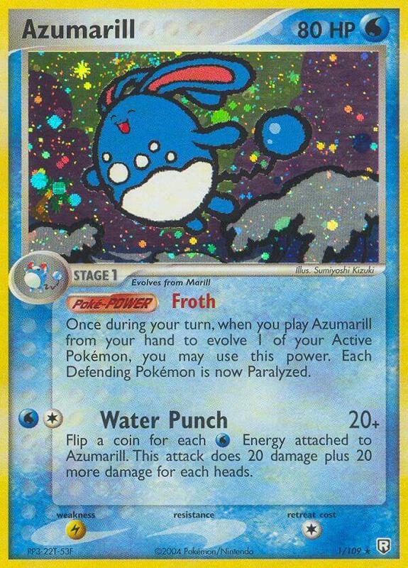 Azumarill Pokemon card from Team Rocket Returns