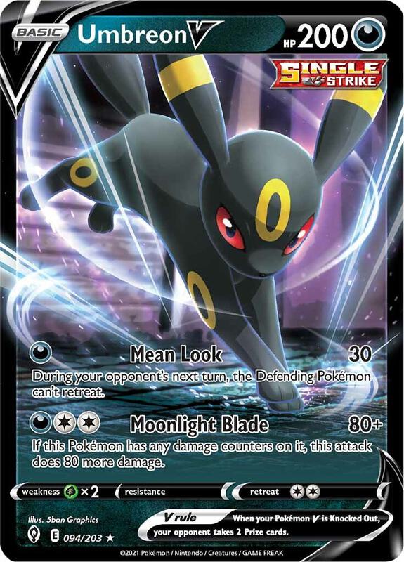 Umbreon V Pokemon card from SWSH07: Evolving Skies