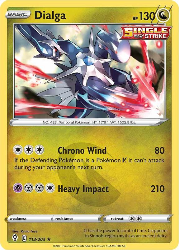 Dialga Pokemon card from SWSH07: Evolving Skies