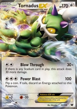 Tornadus EX Pokemon card from Dark Explorers