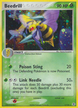 Beedrill Pokemon card from EX FireRed LeafGreen