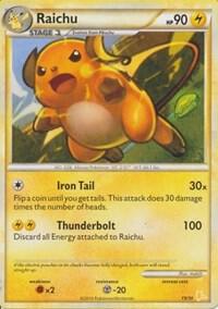 Raichu (#19 Non-Holo) Pokemon card from HGSS Trainer Kit: Gyarados & Raichu