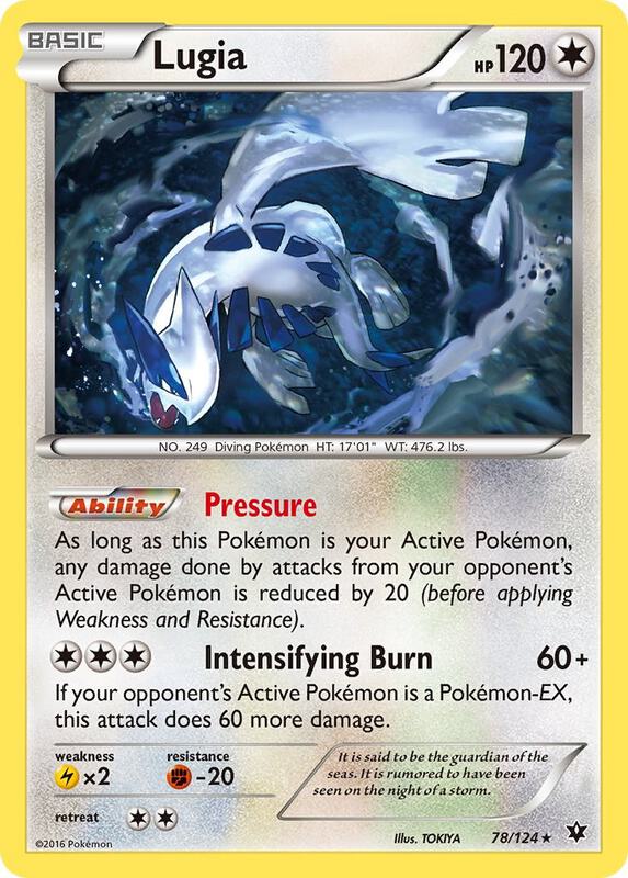 Lugia Pokemon card from XY - Fates Collide