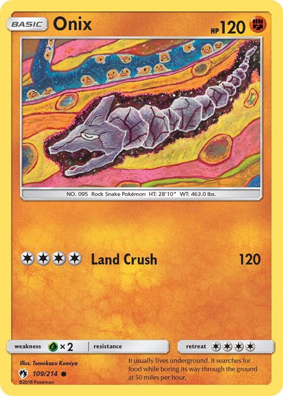 Onix Pokemon card from SM - Lost Thunder