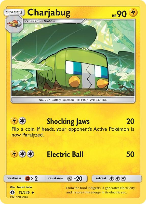 Charjabug Pokemon card from SM Base Set