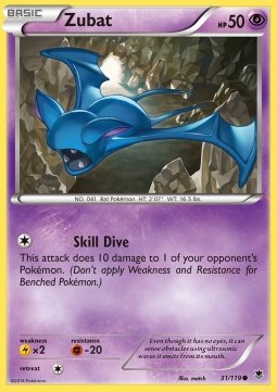 Zubat Pokemon card from Phantom Forces