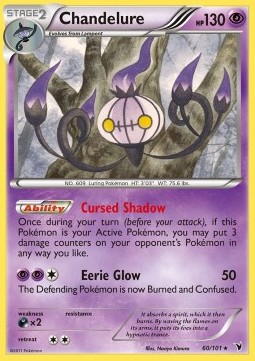 Chandelure Pokemon card from Noble Victories