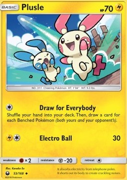 Plusle Pokemon card from Celestial Storm