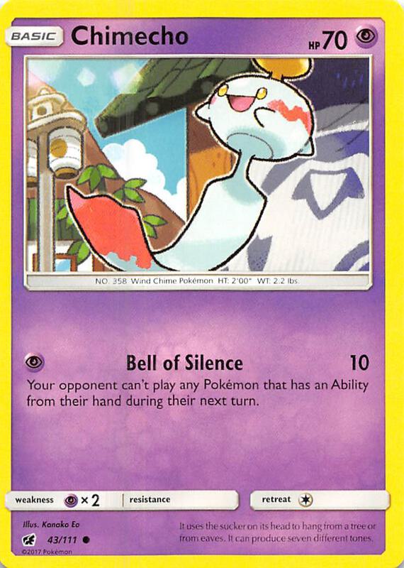 Chimecho Pokemon card from SM - Crimson Invasion