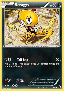 Scraggy Pokemon card from Flashfire
