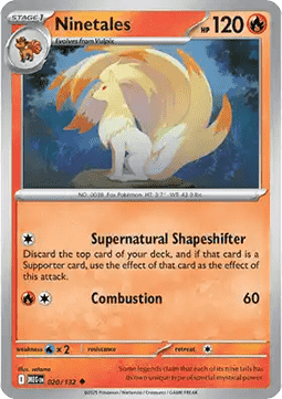 Ninetales Pokemon card from Mega Evolution