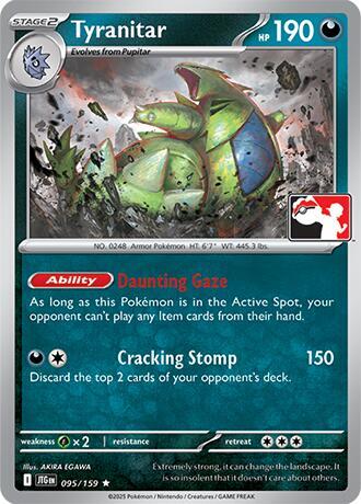 Tyranitar Pokemon card from Prize Pack Series Cards