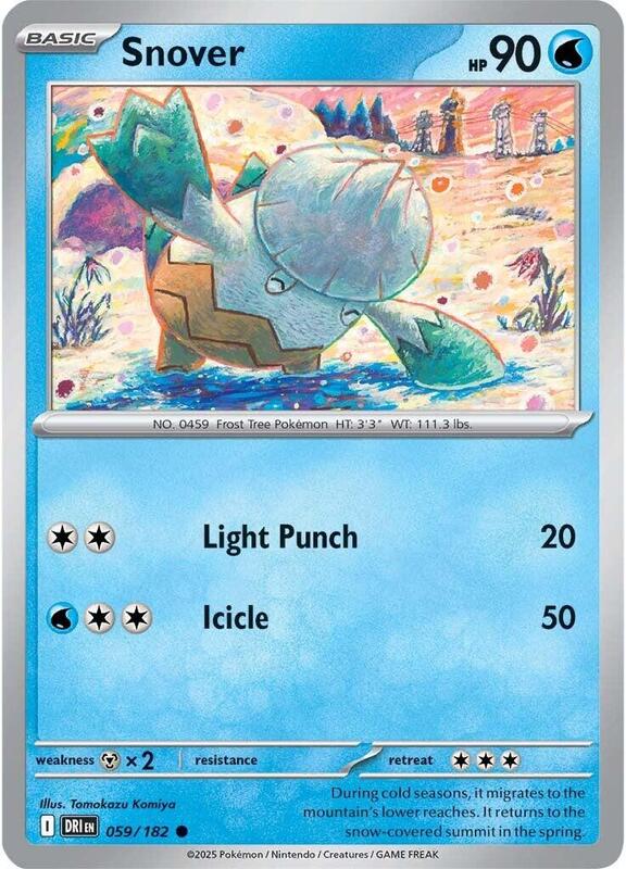 Snover Pokemon card from SV10: Destined Rivals