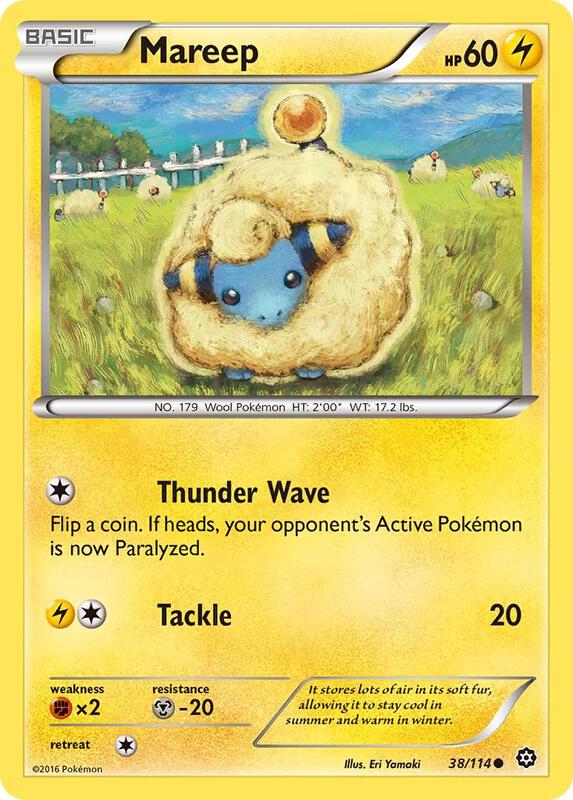 Mareep Pokemon card from XY - Steam Siege