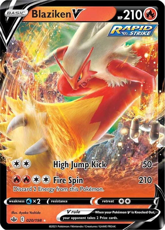 Blaziken V Pokemon card from SWSH06: Chilling Reign