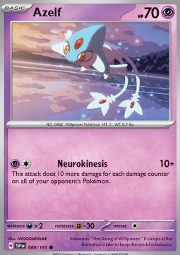 Azelf Pokemon card from Surging Sparks