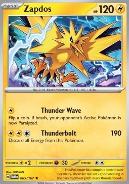 Zapdos Pokemon card from Twilight Masquerade