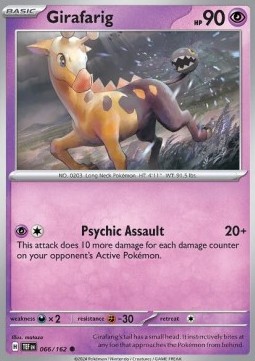 Girafarig Pokemon card from Temporal Forces