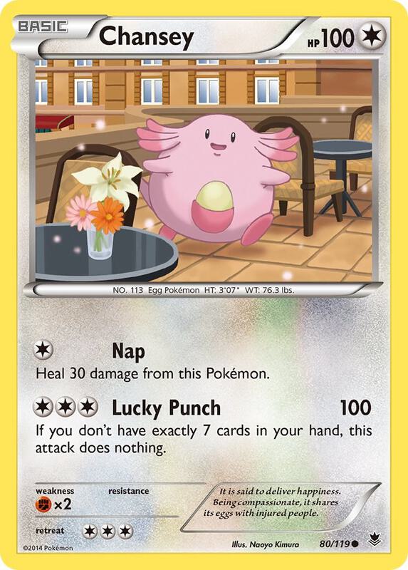 Chansey Pokemon card from XY - Phantom Forces
