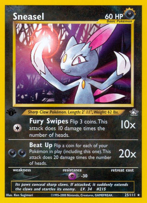 Sneasel Pokemon card from Neo Genesis