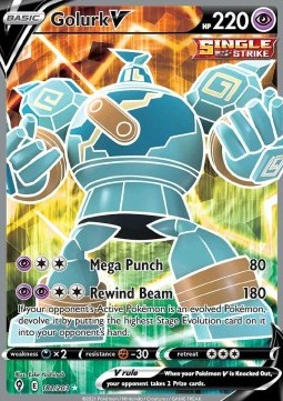 Golurk V Pokemon card from Evolving Skies
