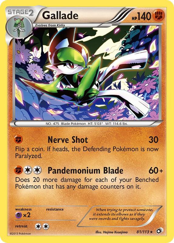 Gallade Pokemon card from Legendary Treasures