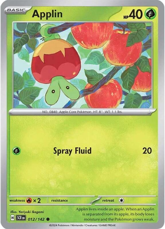 Applin Pokemon card from SV07: Stellar