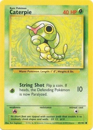 Caterpie Pokemon card from Base Set