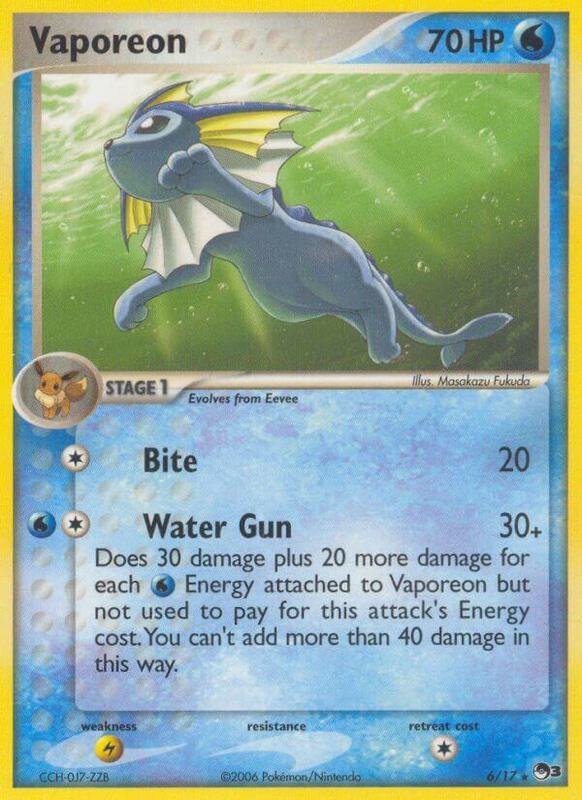Vaporeon Pokemon card from POP Series 3