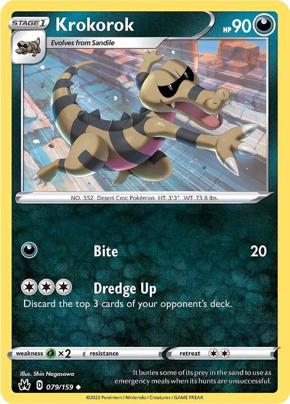 Krokorok Pokemon card from Crown Zenith