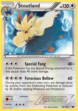 Stoutland Pokemon card from Dark Explorers