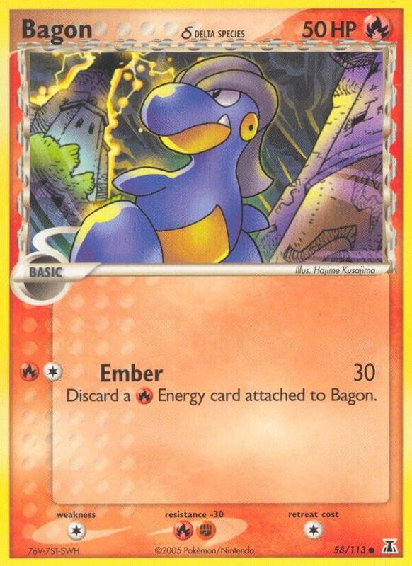 Bagon Pokemon card from Delta Species