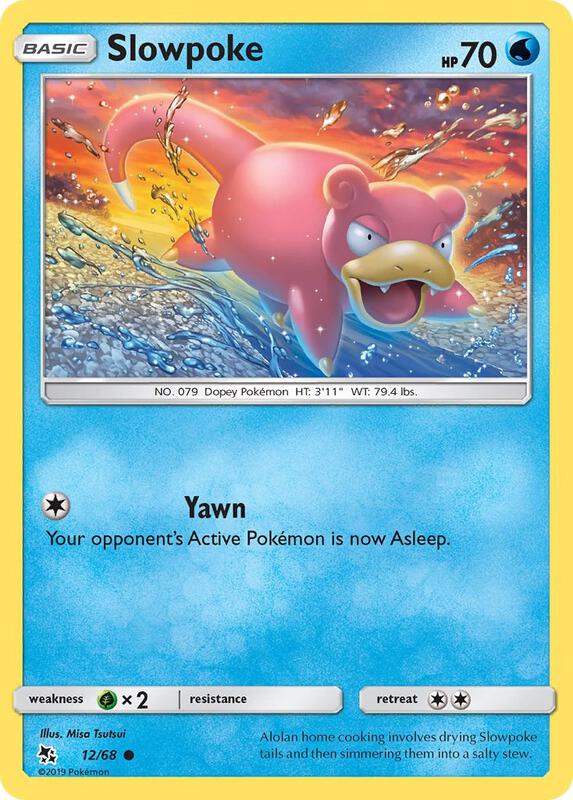 Slowpoke Pokemon card from Hidden Fates