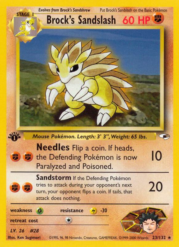 Brock's Sandslash Pokemon card from Gym Heroes