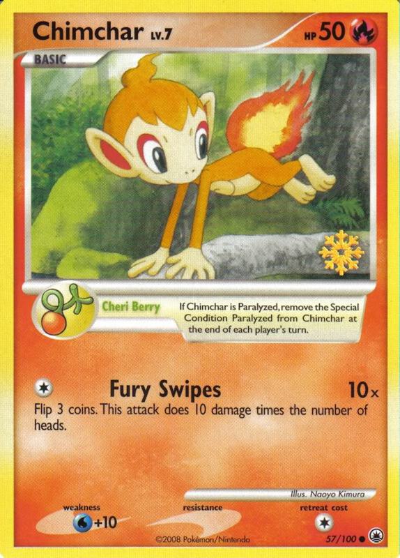Chimchar Pokemon card from Countdown Calendar Promos
