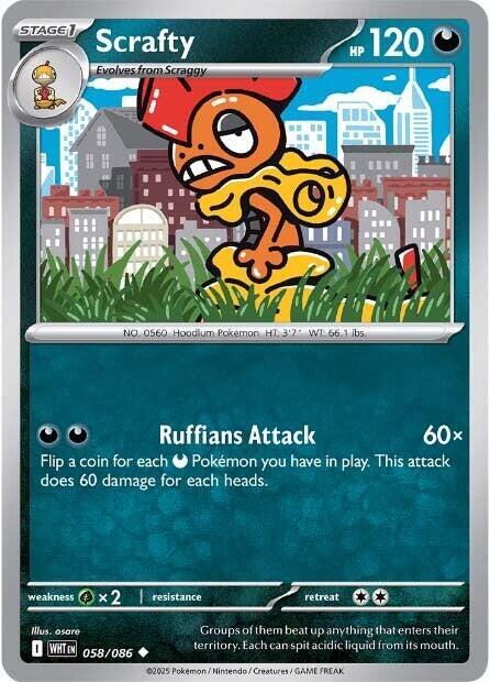 Scrafty Pokemon card from SV: White Flare