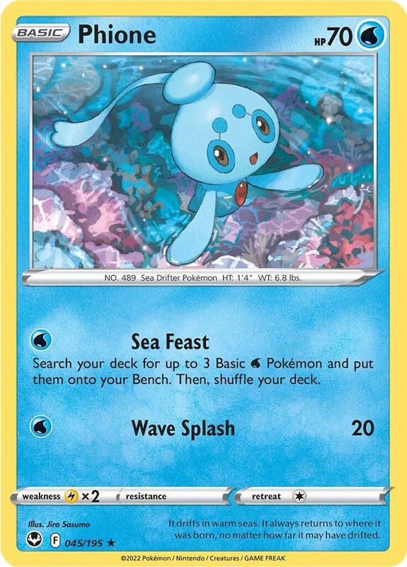 Phione Pokemon card from SWSH12: Silver