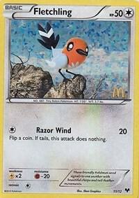 Fletchling Pokemon card from McDonald's Promos 2014