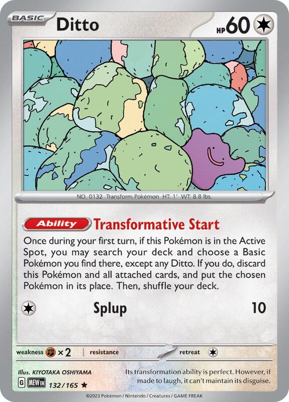 Ditto Pokemon card from SV: Scarlet & Violet 151
