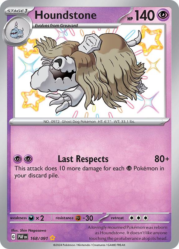 Houndstone Pokemon card from SV: Paldean Fates