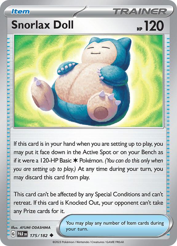 Snorlax Doll Pokemon card from SV04: Paradox Rift