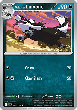 Galarian Linoone Pokemon card from Ascended Heroes
