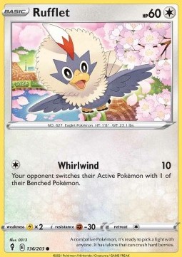 Rufflet Pokemon card from Evolving Skies