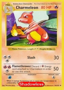 Charmeleon Pokemon card from Base Set