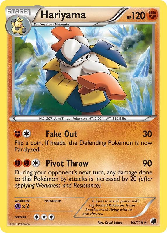 Hariyama Pokemon card from Plasma Freeze