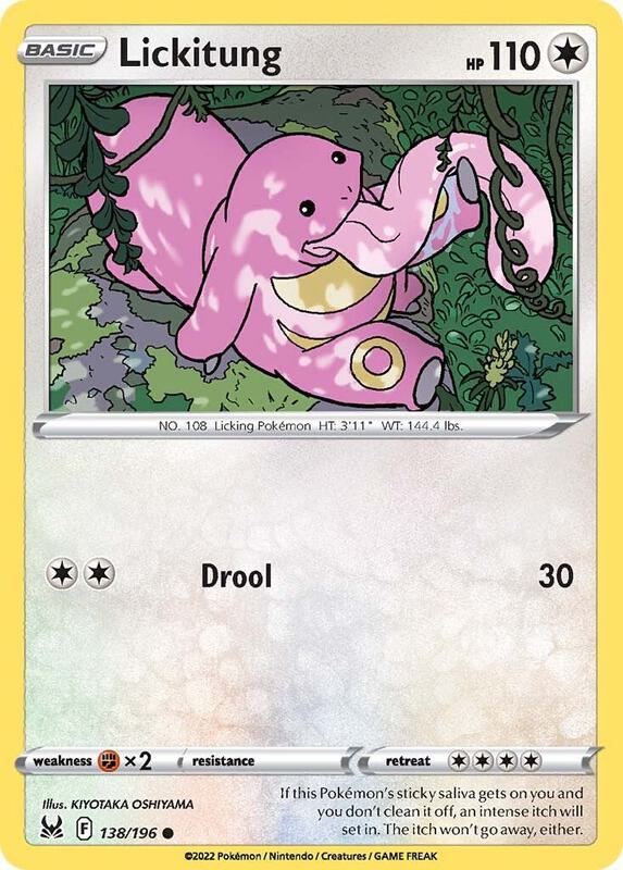 Lickitung Pokemon card from SWSH11: Lost Origin
