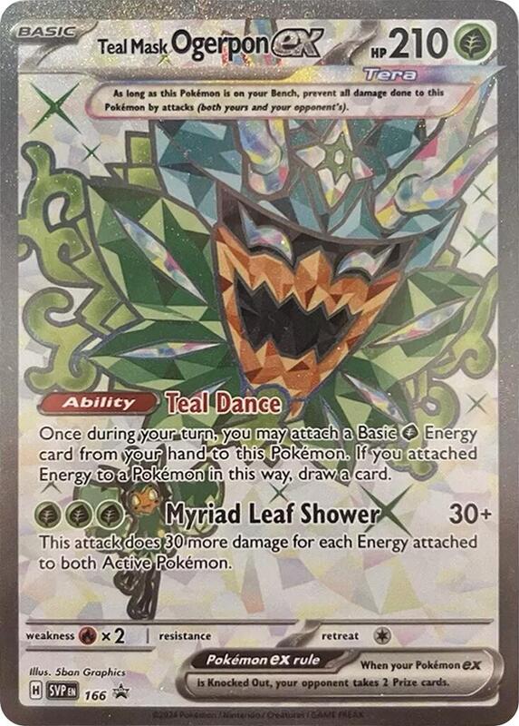 Teal Mask Ogerpon ex - 166 Pokemon card from SV: Scarlet & Violet Promo Cards